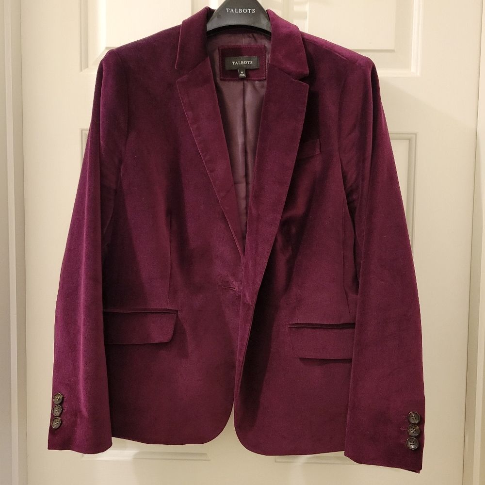 Maroon/Purple Talbot velvet blazer size 16